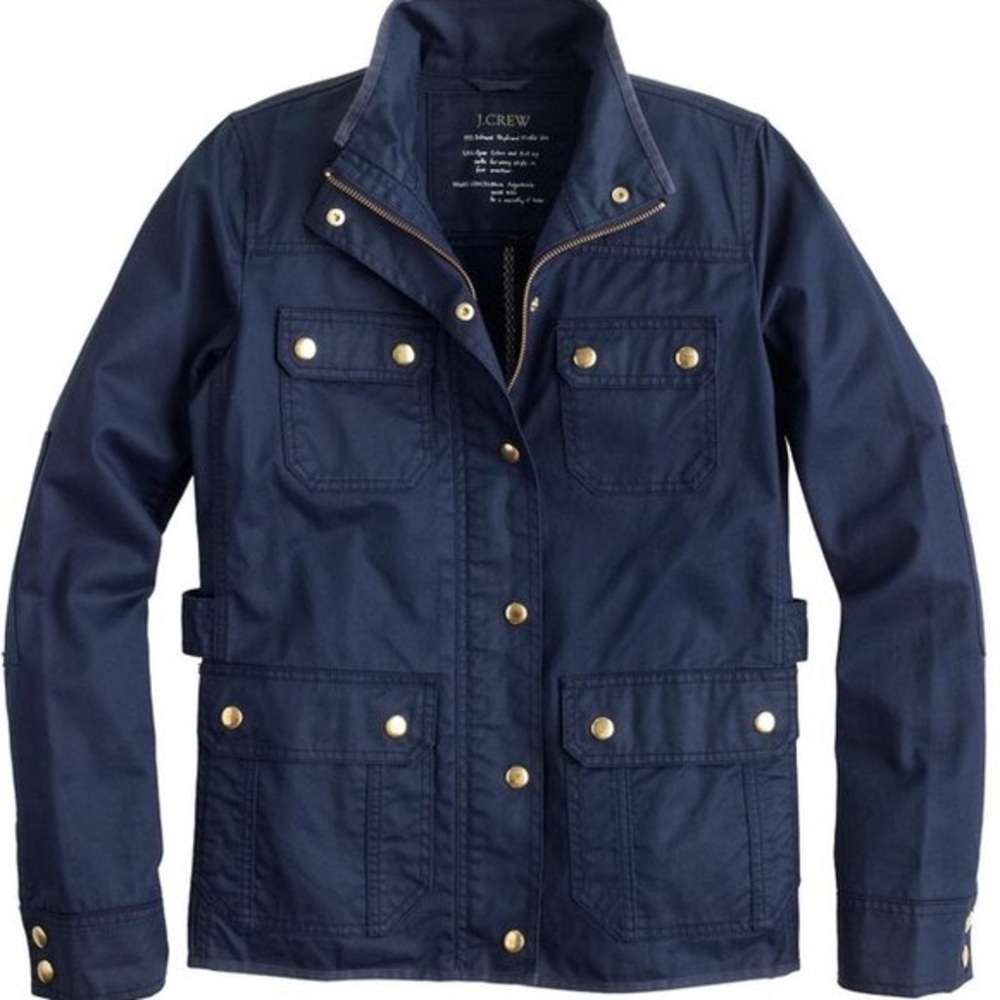 J Crew 100% Cotton Navy Field Jacket